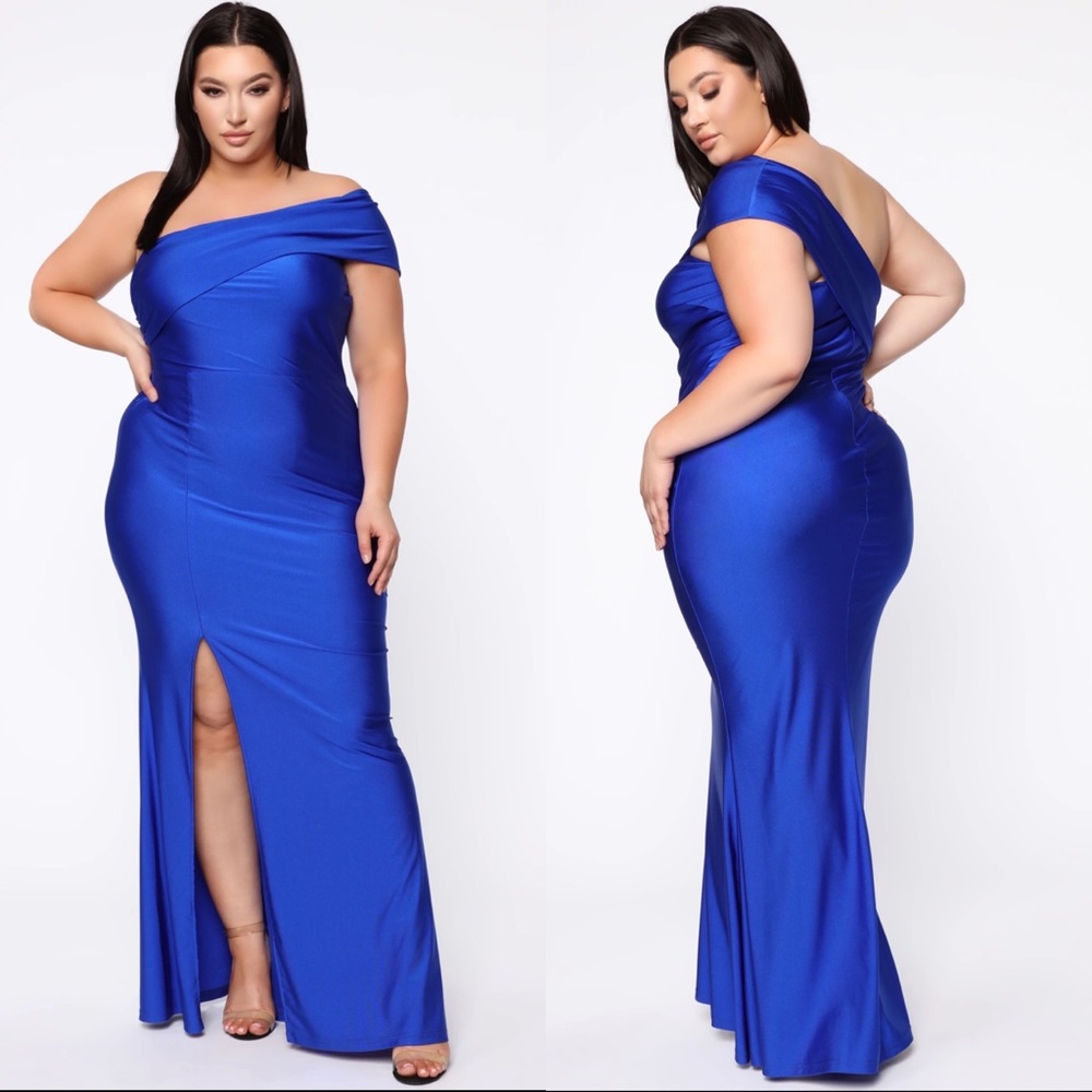Evening Romance One Shoulder Maxi Dress - Royal